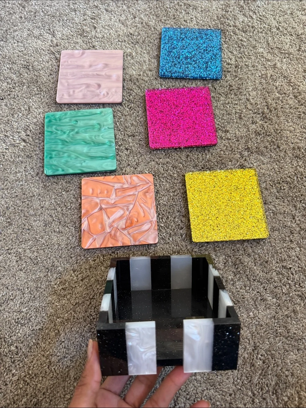 Kurt Geiger London Acrylic Rainbow Coaster Set